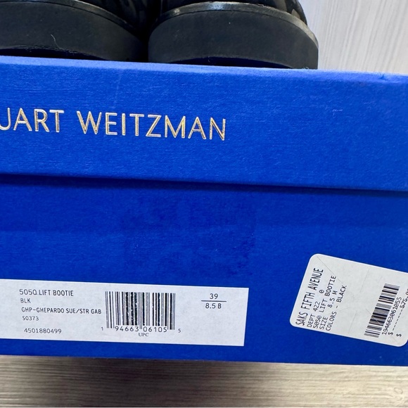 Stuart Weitzman 5050 Lift Bootie Boots Black Leopard 8.5 39 - Picture 9 of 9